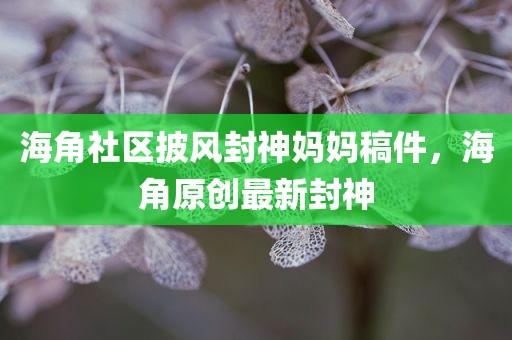 海角社区披风封神妈妈稿件，海角原创最新封神