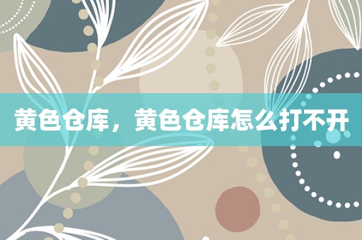 黄色仓库，黄色仓库怎么打不开