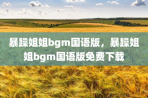 暴躁姐姐bgm国语版，暴躁姐姐bgm国语版免费下载