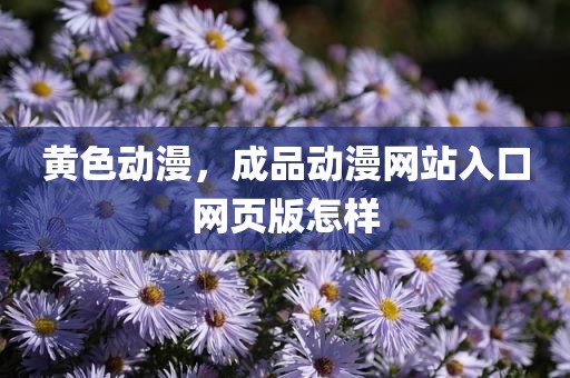黄色动漫，成品动漫网站入口网页版怎样