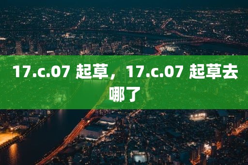 17.c.07 起草，17.c.07 起草去哪了
