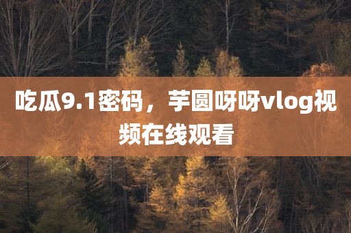 吃瓜9.1密码，芋圆呀呀vlog视频在线观看