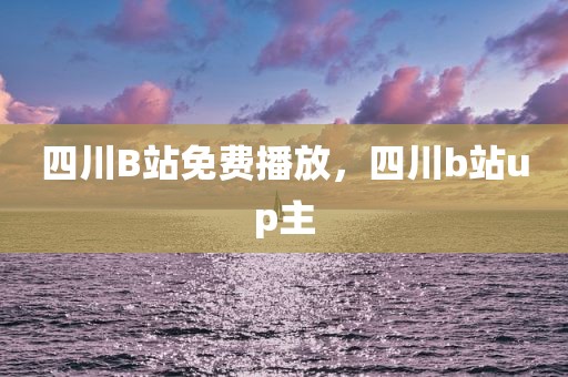 四川B站免费播放，四川b站up主