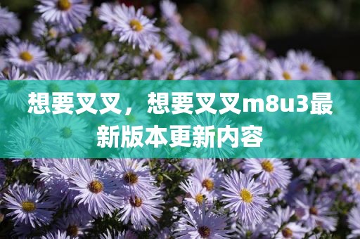 想要叉叉，想要叉叉m8u3最新版本更新内容
