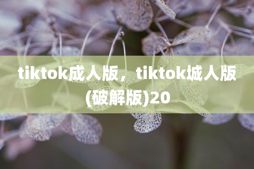 tiktok成人版，tiktok城人版(破解版)20