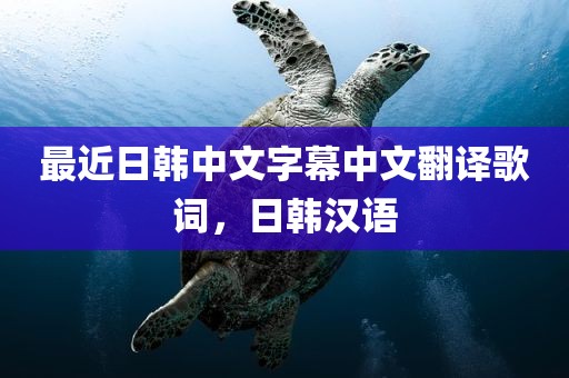 最近日韩中文字幕中文翻译歌词，日韩汉语