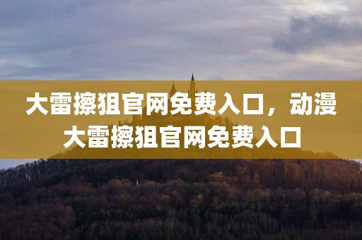 大雷擦狙官网免费入口，动漫大雷擦狙官网免费入口