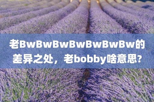 老BwBwBwBwBwBwBw的差异之处，老bobby啥意思?