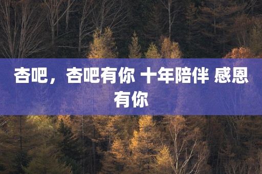 杏吧，杏吧有你 十年陪伴 感恩有你