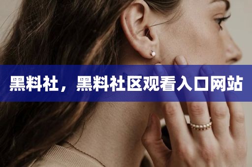 黑料社，黑料社区观看入口网站