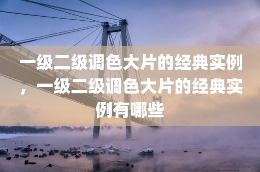 一级二级调色大片的经典实例，一级二级调色大片的经典实例有哪些