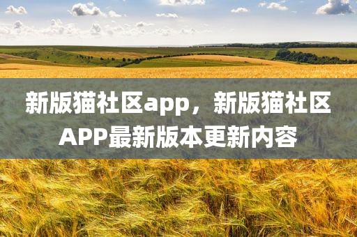 新版猫社区app，新版猫社区APP最新版本更新内容
