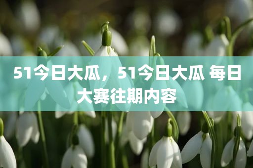 51今日大瓜，51今日大瓜 每日大赛往期内容