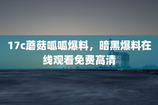 17c蘑菇呱呱爆料，暗黑爆料在线观看免费高清