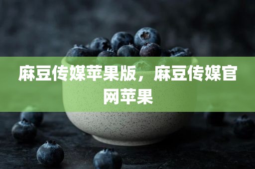 麻豆传媒苹果版，麻豆传媒官网苹果