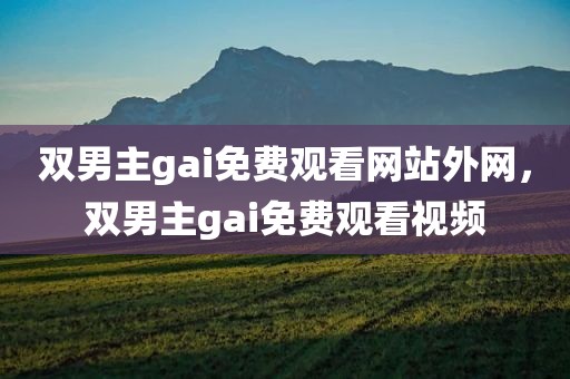 双男主gai免费观看网站外网，双男主gai免费观看视频