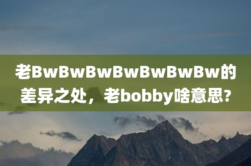 老BwBwBwBwBwBwBw的差异之处，老bobby啥意思?