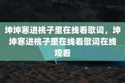 坤坤寒进桃子里在线看歌词，坤坤寒进桃子里在线看歌词在线观看