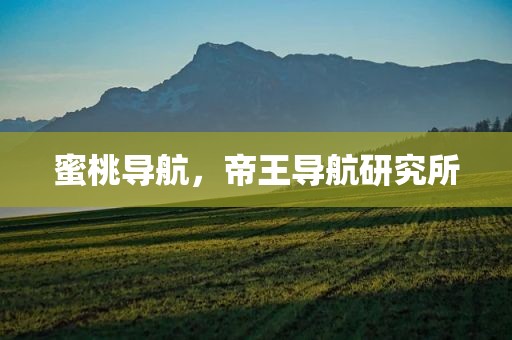 蜜桃导航，帝王导航研究所