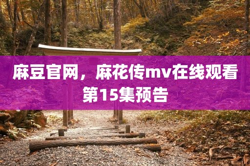 麻豆官网，麻花传mv在线观看第15集预告