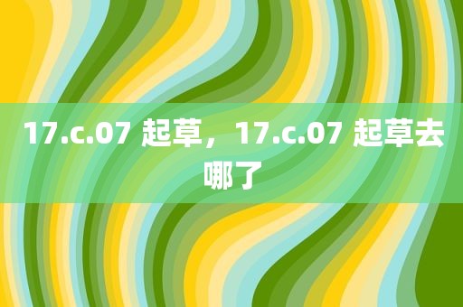 17.c.07 起草，17.c.07 起草去哪了