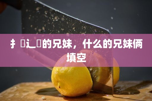 扌臿辶畐的兄妹，什么的兄妹俩填空