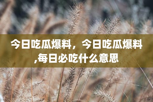 今日吃瓜爆料，今日吃瓜爆料,每日必吃什么意思