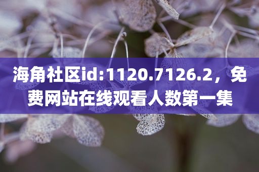 海角社区id:1120.7126.2，免费网站在线观看人数第一集