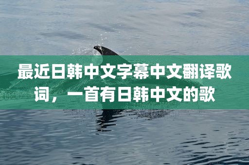 最近日韩中文字幕中文翻译歌词，一首有日韩中文的歌