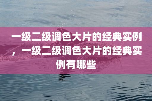 一级二级调色大片的经典实例，一级二级调色大片的经典实例有哪些