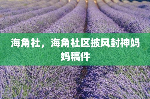 海角社，海角社区披风封神妈妈稿件