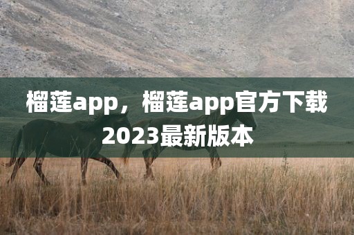榴莲app，榴莲app官方下载2023最新版本