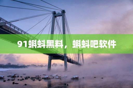 91蝌蚪黑料，蝌蚪吧软件
