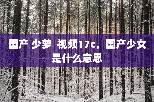 国产 少萝  视频17c，国产少女是什么意思