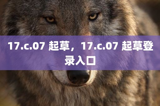 17.c.07 起草，17.c.07 起草登录入口