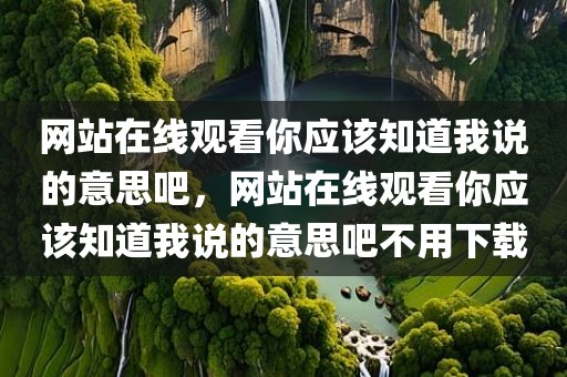 网站在线观看你应该知道我说的意思吧，网站在线观看你应该知道我说的意思吧不用下载