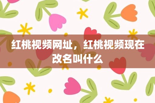 红桃视频网址，红桃视频现在改名叫什么