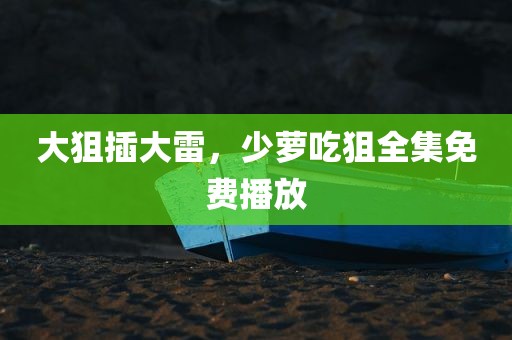 大狙插大雷，少萝吃狙全集免费播放