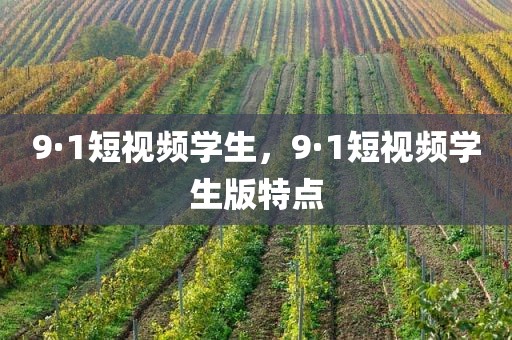 9·1短视频学生，9·1短视频学生版特点