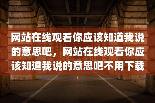 网站在线观看你应该知道我说的意思吧，网站在线观看你应该知道我说的意思吧不用下载