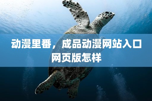 动漫里番，成品动漫网站入口网页版怎样