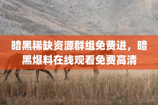 暗黑稀缺资源群组免费进，暗黑爆料在线观看免费高清