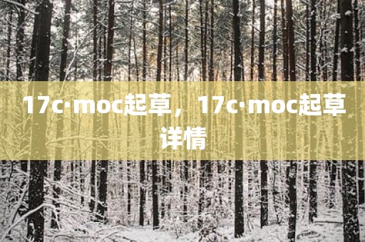 17c·moc起草，17c·moc起草详情