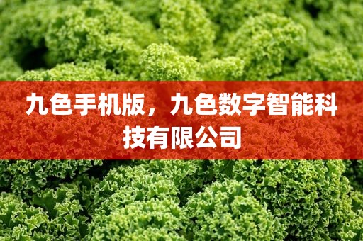 九色手机版，九色数字智能科技有限公司
