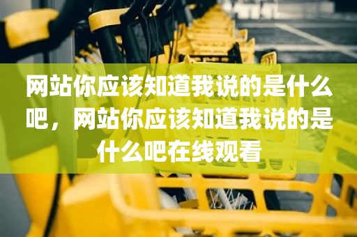 网站你应该知道我说的是什么吧，网站你应该知道我说的是什么吧在线观看
