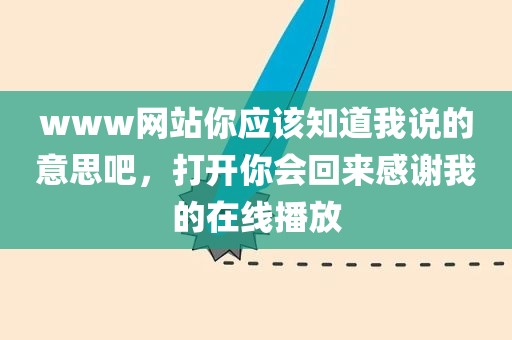 www网站你应该知道我说的意思吧，打开你会回来感谢我的在线播放