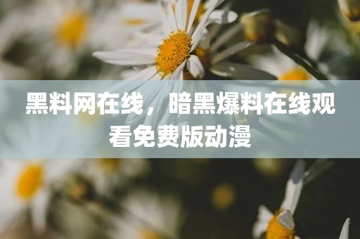 黑料网在线，暗黑爆料在线观看免费版动漫