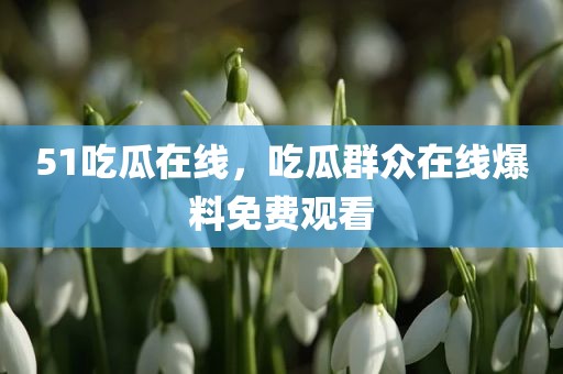 51吃瓜在线，吃瓜群众在线爆料免费观看