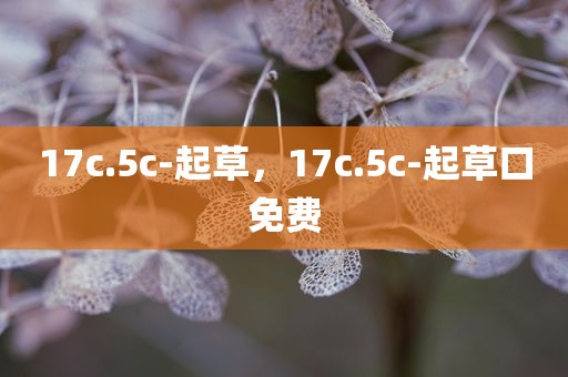 17c.5c-起草，17c.5c-起草口免费