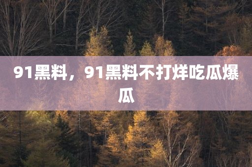 91黑料，91黑料不打烊吃瓜爆瓜